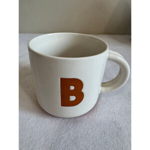 Clay.art Cream Terracotta Letter B sturdy coffee Mug One Size